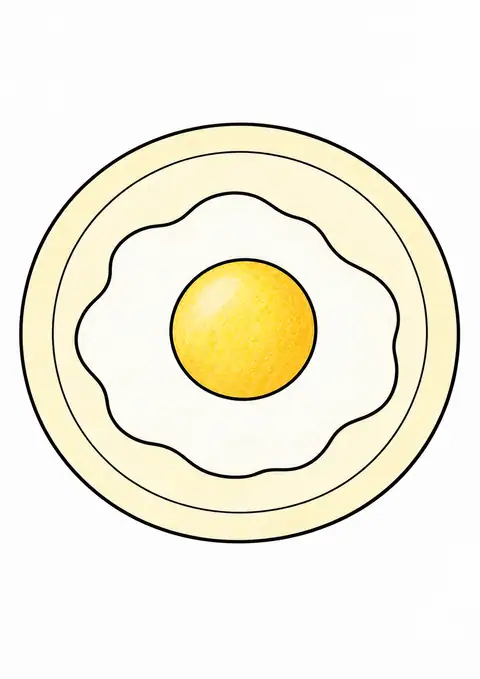 Fried Egg on a Plate color example