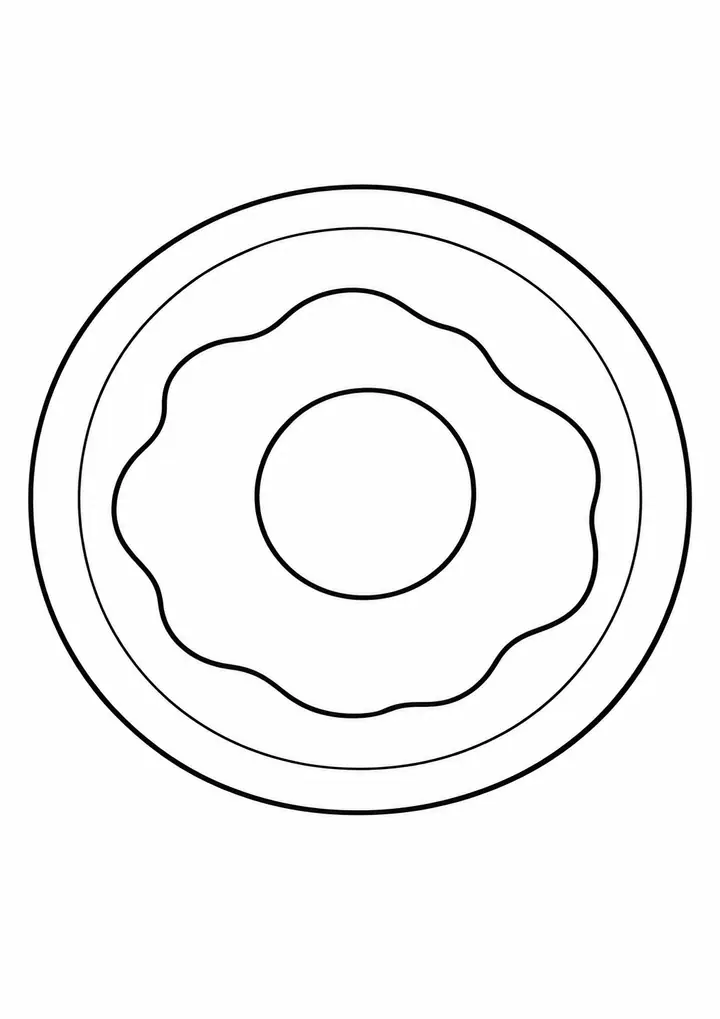 Fried Egg on a Plate line art