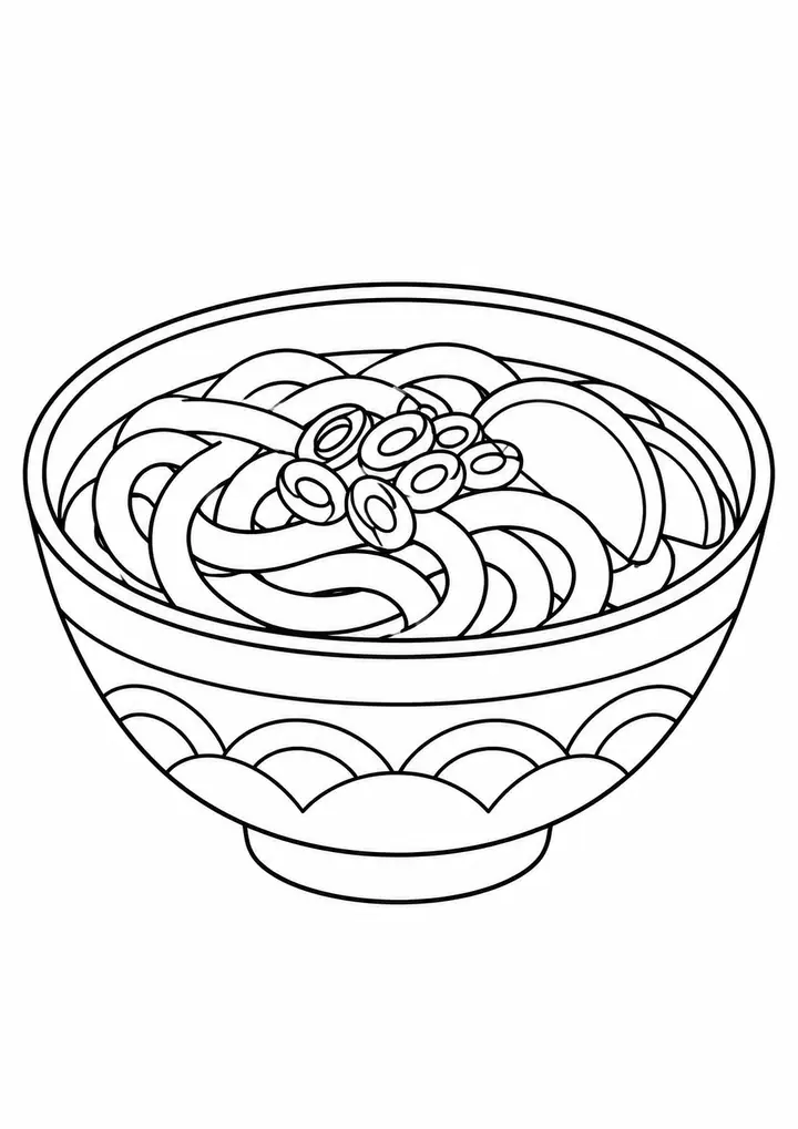 Udon in a Bowl line art
