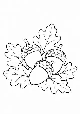 Acorns among Fallen Leaves