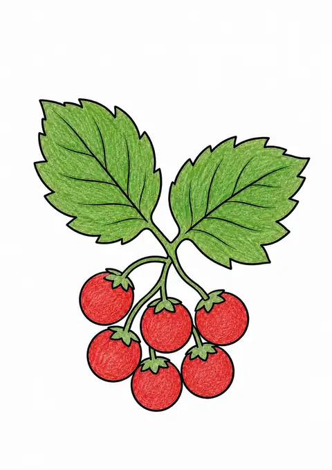 Berries beneath Forest Leaves color example