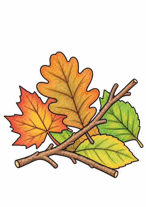 Twigs on a Leafy Forest Floor color example