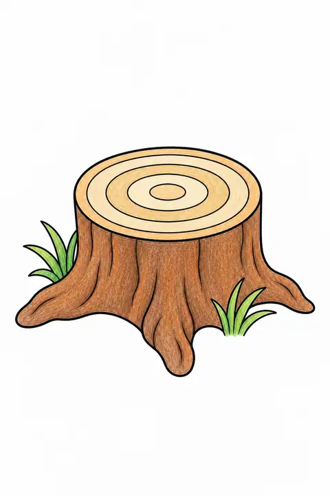 Tree Rings on a Stump color example