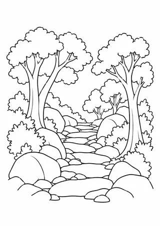 Rocky Path through Trees