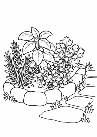 Herb Bed beside a Path
