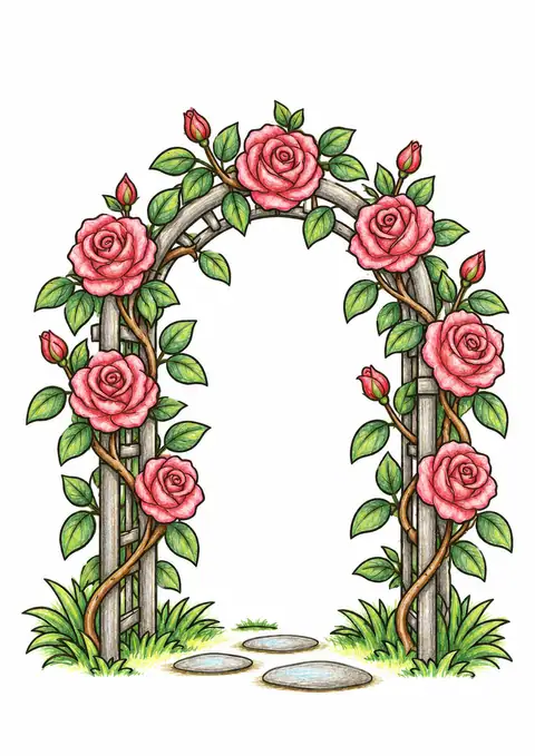 Climbing Rose Arch color example