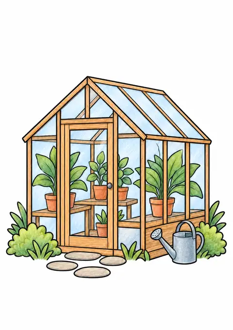 Small Garden Greenhouse color example