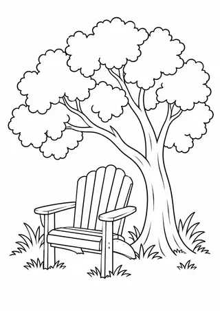 Chair beneath a Garden Tree