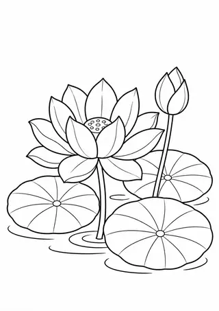 Lotus in a Garden Pond