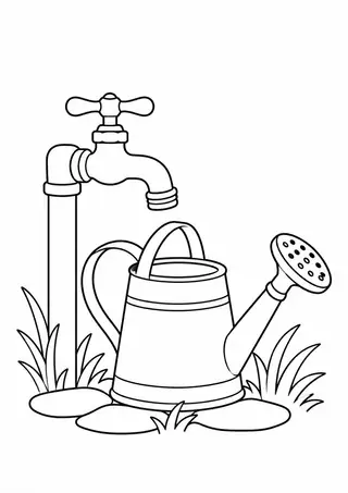 Garden Tap with a Watering Can