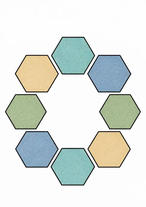 Ring of Large Hexagons color example