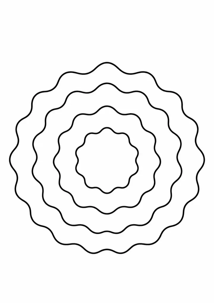 Broad Wavy Rings line art