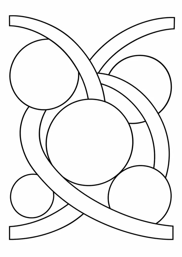 Circles with Broad Arcs line art