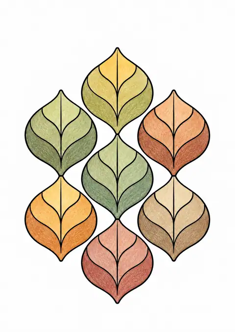 Leaf Shaped Tiles color example