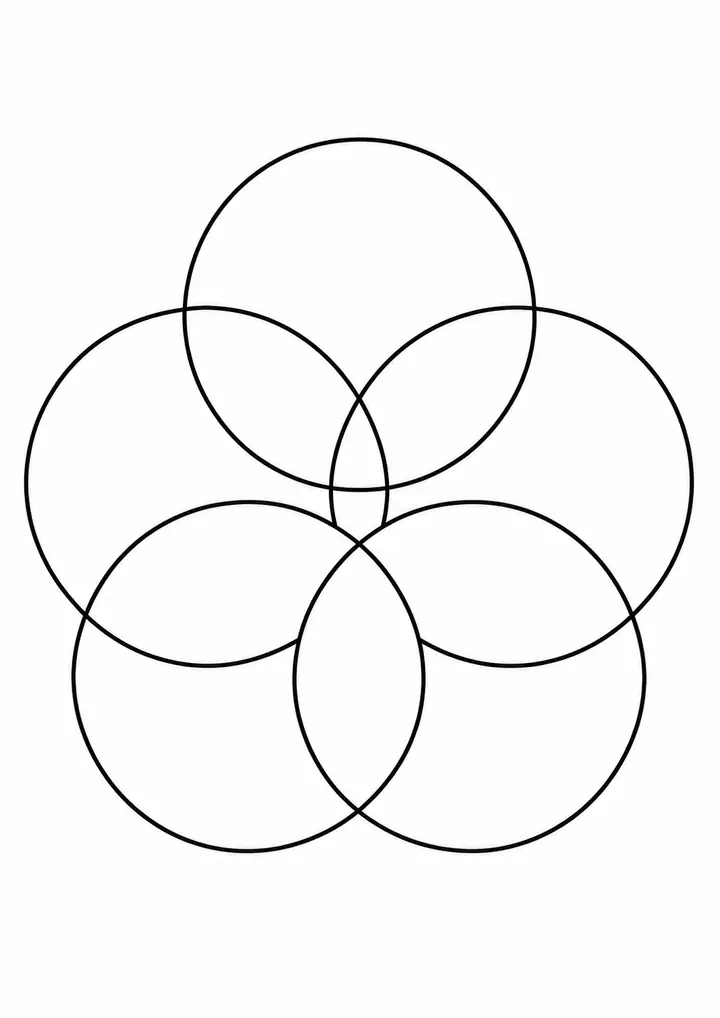 Overlapping Large Circles line art