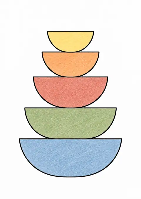 Stacked Semicircles color example