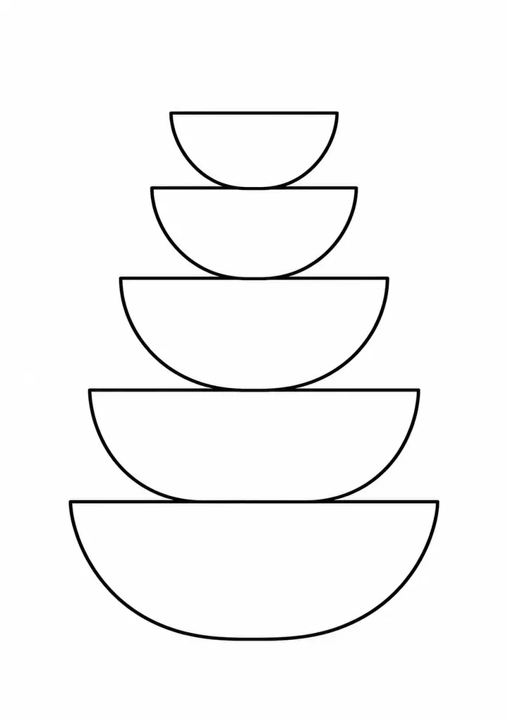 Stacked Semicircles line art