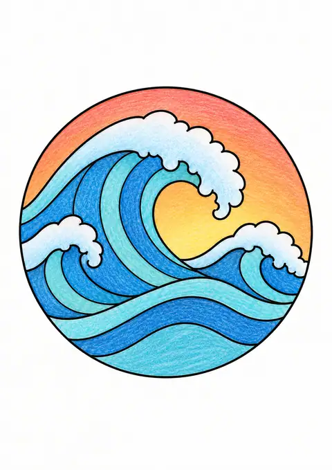 Waves inside a Circle color example