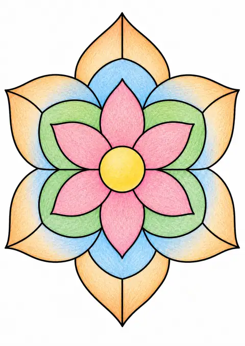 Flower Shape with Curved Sections color example