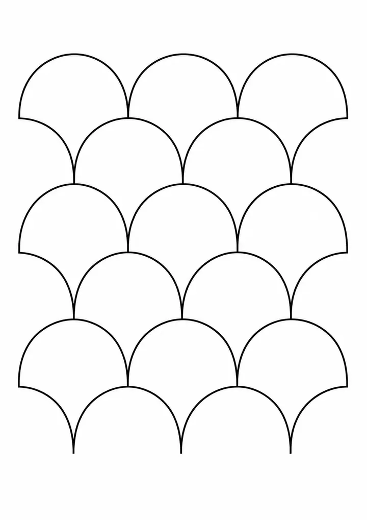 Large Scallop Pattern line art