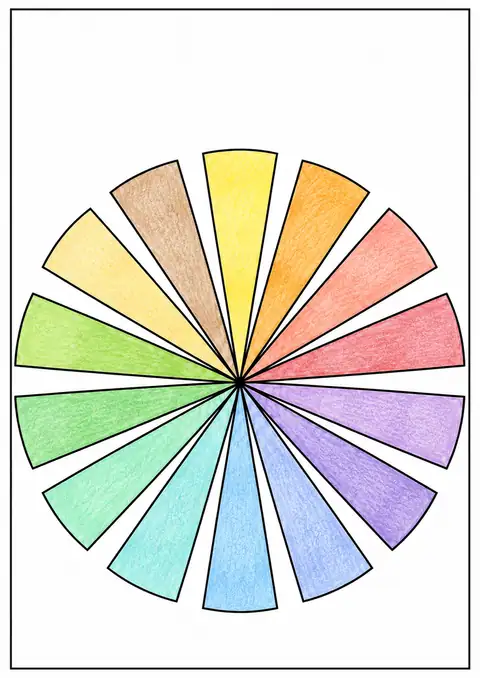 Fans Radiating from the Center color example
