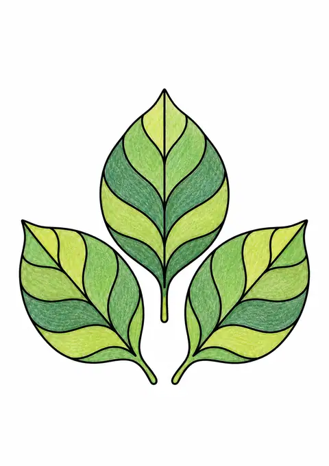 Repeating Three Leaf Shapes color example