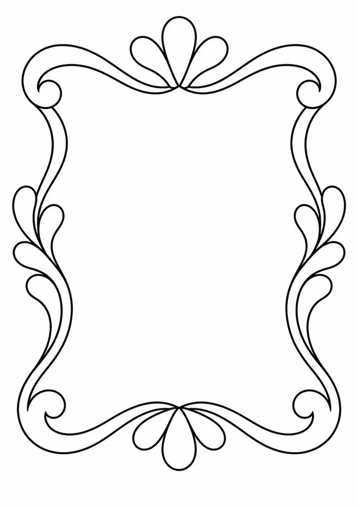 Border of Broad Curves line art