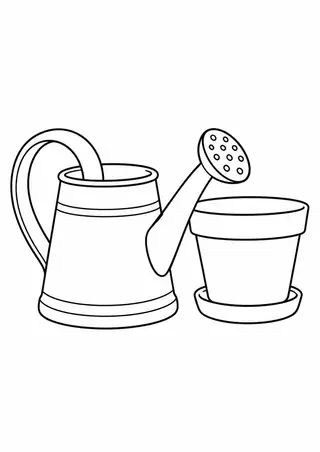 Watering Can beside a Pot