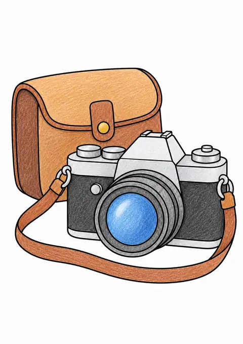 Vintage Camera with Case color example