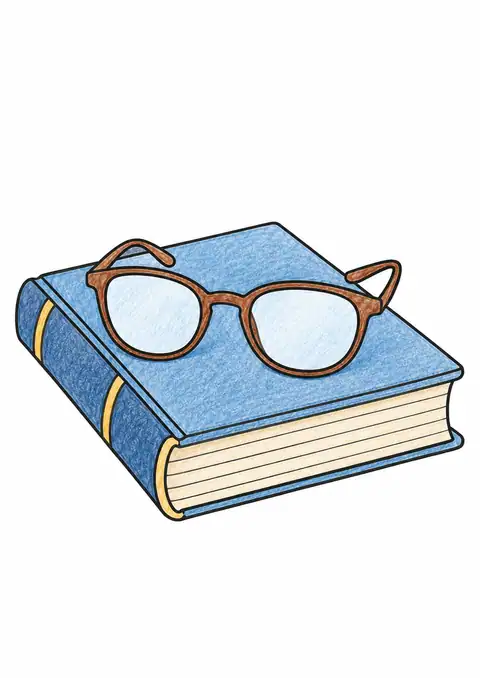 Glasses on a Closed Book color example