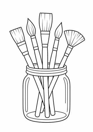 Paintbrushes in a Jar