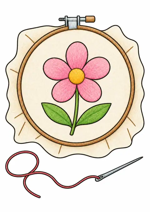 Embroidery Hoop on a Desk color example
