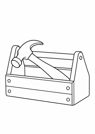 Small Toolbox with Hammer