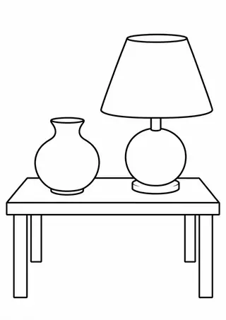 Vase beside a Table Lamp