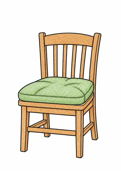 Cushion on a Wooden Chair color example