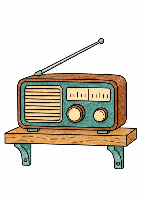 Radio on a Shelf color example