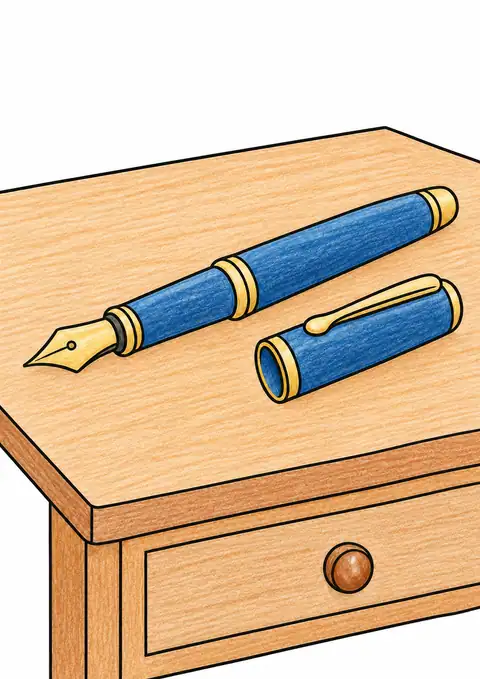 Fountain Pen on a Desk color example
