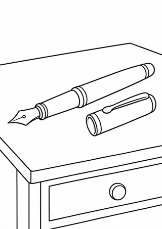 Fountain Pen on a Desk