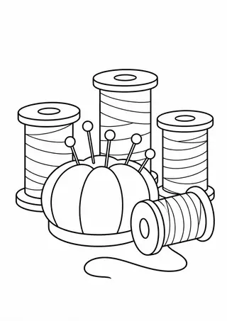 Thread Spools and Pincushion