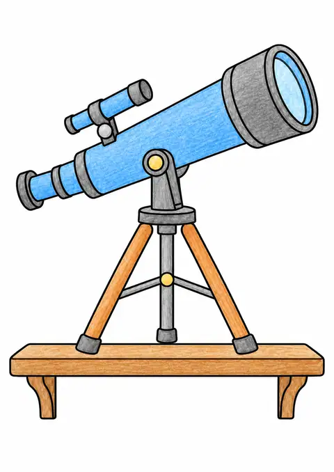 Telescope on a Shelf color example