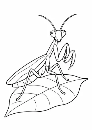 Mantis on a Leaf