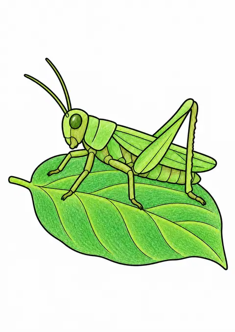 Grasshopper on a Stem color example