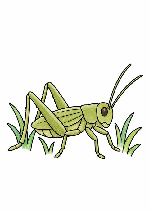 Cricket among Grass color example