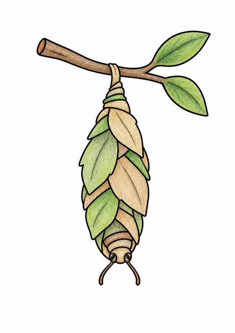 Bagworm Hanging from a Twig color example