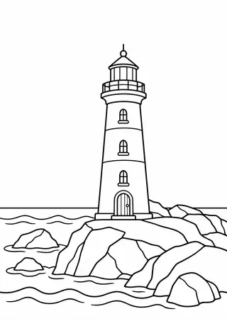 Lighthouse on a Rocky Coast