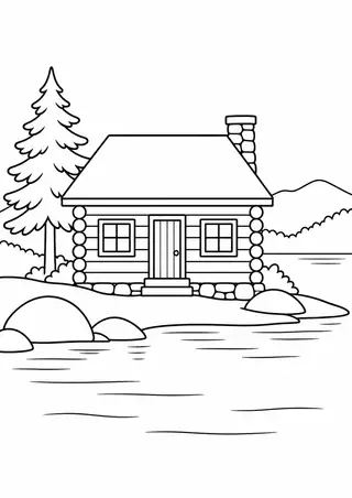 Cabin beside a Lake