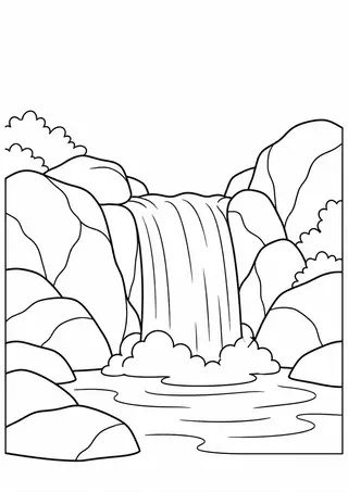 Waterfall among Rocks