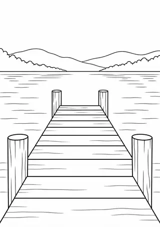 Wooden Pier at a Lake