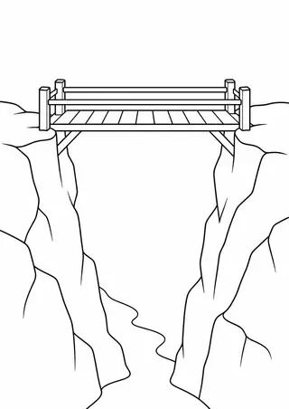 Wooden Bridge across a Gorge