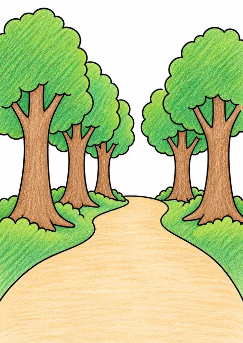 Path into a Forest color example